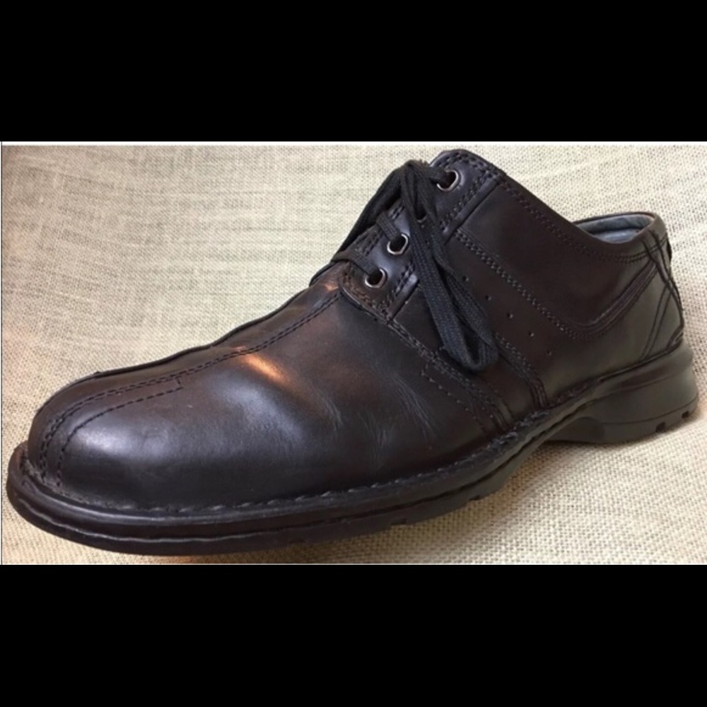 CLARKS Oxford Black Leather Bicycle Toe Size 12